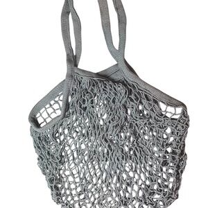 Handcrafted Stylish Dark Gray Mesh Crochet Market Bag